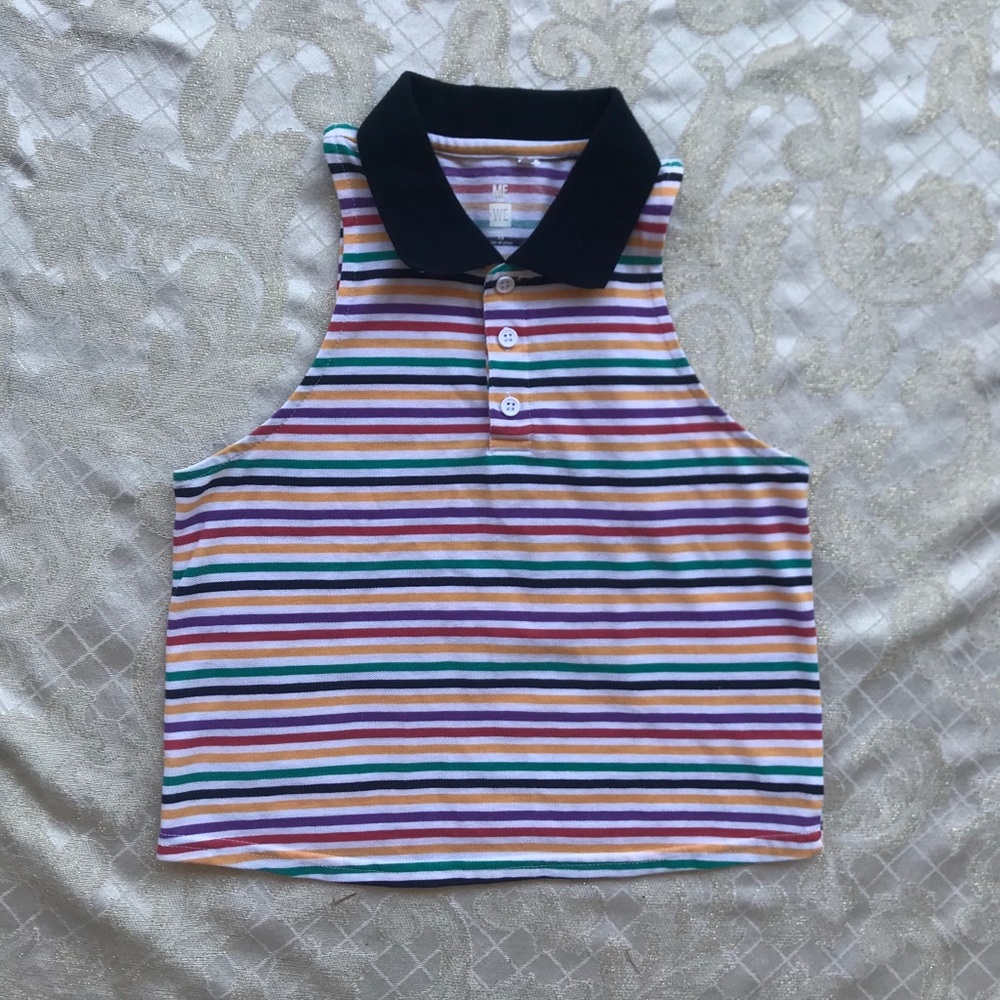 - rainbow striped tank top